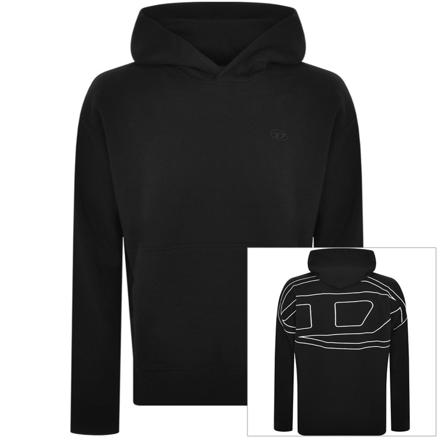 【DIESEL】S-macs-hood-megoval-d Diesel S Macs Hood Megoval D Hoodie Black | Mainline